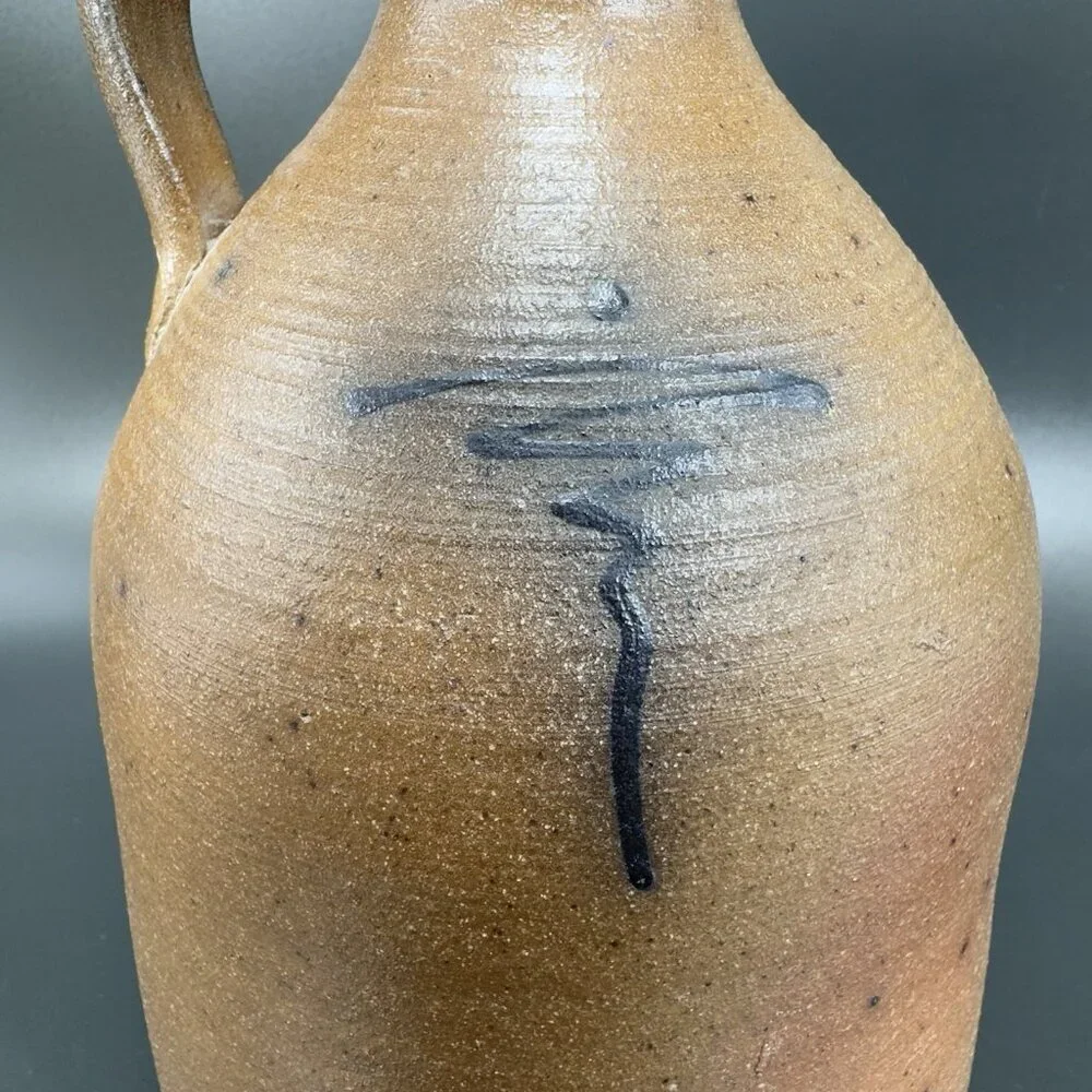 Vintage 1988 Braun Buffalo NY Stoneware Jug Container Brown Salt Glaze Pottery‎